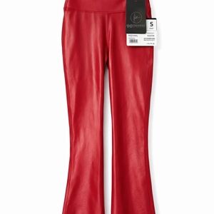 90 Degree by Reflex Red Faux Leather Flare Pants | High-Rise | NWT | Size S